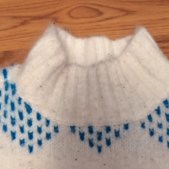 LOFT White and Multicolor Patterned Turtleneck Sweater - Picture 4 of 5